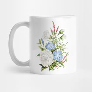 Spring Flower Power -  Flower Bouquet - Hearts - Beautiful Flowers - Vintage Mug